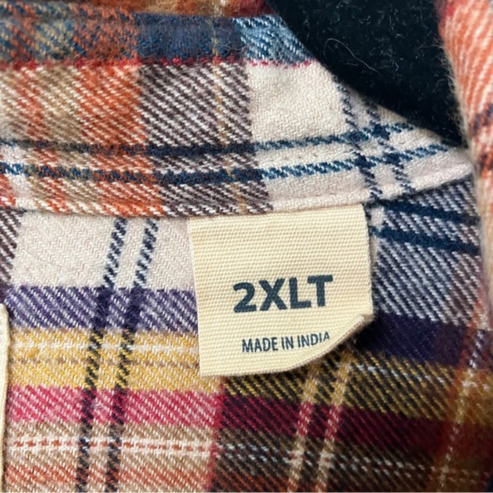 Redhead Red Cotton Flannel Mens Button Front Shirt - Picture 5 of 6